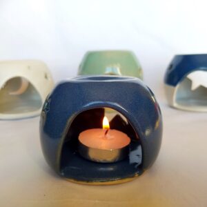 brûle parfums, photophore tourné et décors étoile